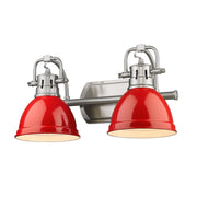 Golden - 3602-BA2 PW-RD - Two Light Vanity - Duncan - Pewter
