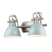 Golden - 3602-BA2 PW-SF - Two Light Bath Vanity - Duncan - Pewter