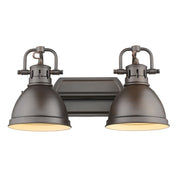 Golden - 3602-BA2 RBZ-RBZ - Two Light Bath Vanity - Duncan - Rubbed Bronze