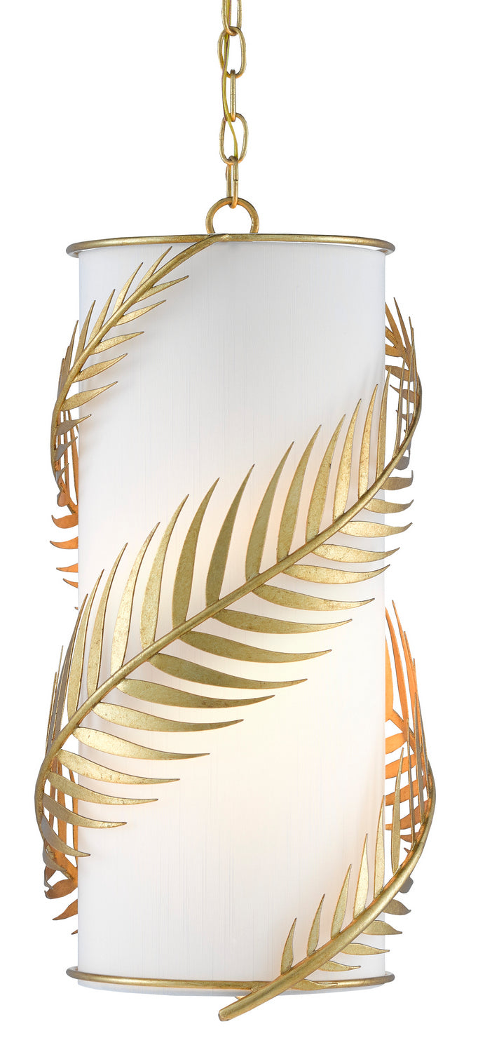 Currey and Company - 9000-0782 - One Light Pendant - Contemporary Gold Leaf/White