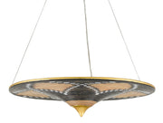 Currey and Company - 9000-0797 - Three Light Chandelier - Contemporary Gold Leaf/Distressed Black/Distressed White