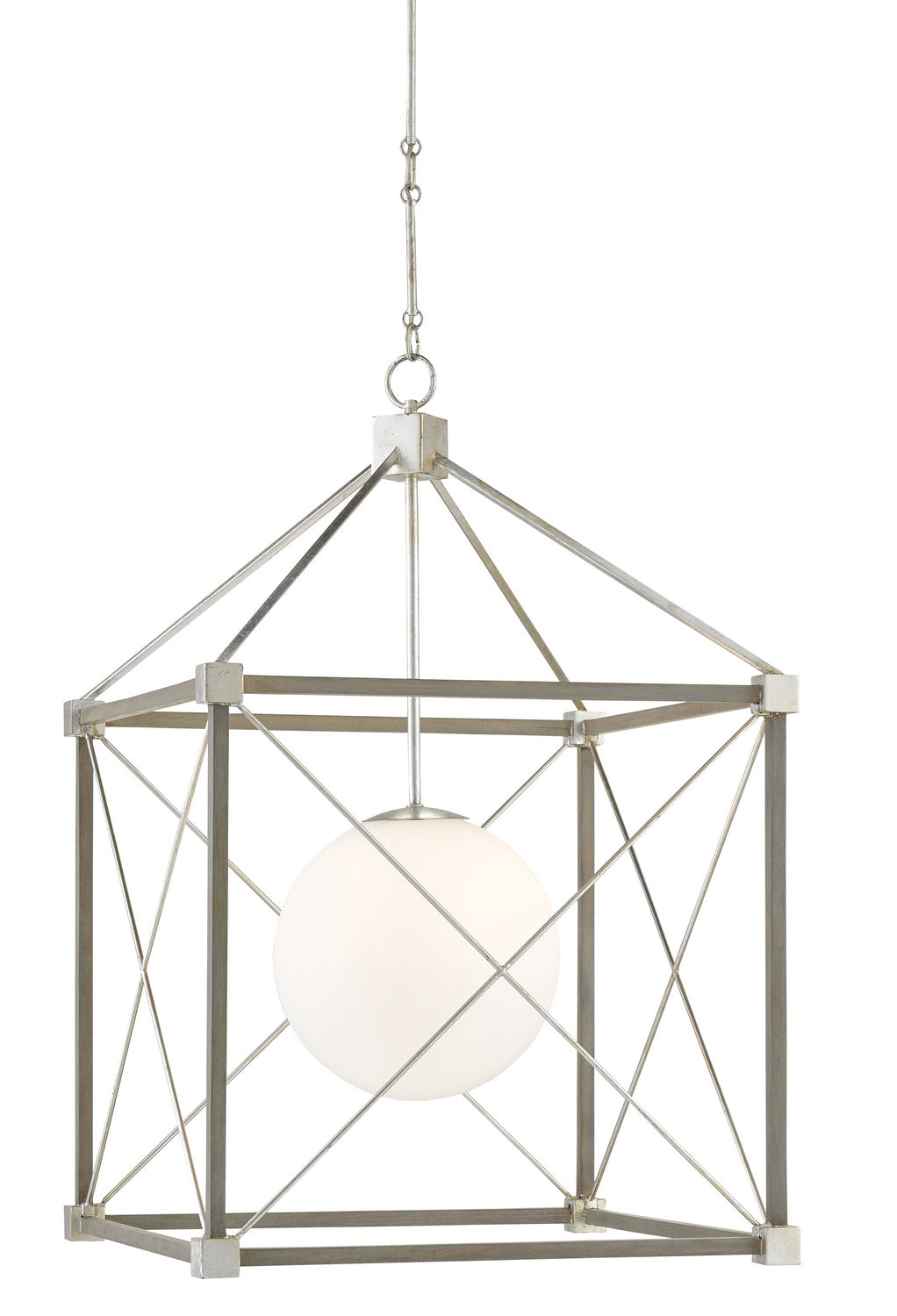 Currey and Company - 9000-0808 - One Light Chandelier - Contemporary Silver Leaf/Chateau Gray