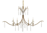 Currey and Company - 9000-0810 - Five Light Chandelier - Rustic Gold/Faux Rock Crystal