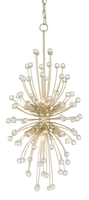 Currey and Company - 9000-0814 - Eight Light Chandelier - Contemporary Silver Leaf/Clear
