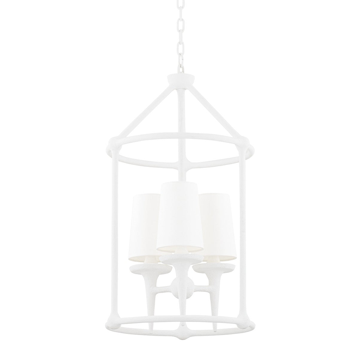 Hudson Valley - 6617-WP - Three Light Chandelier - Torch - White Plaster