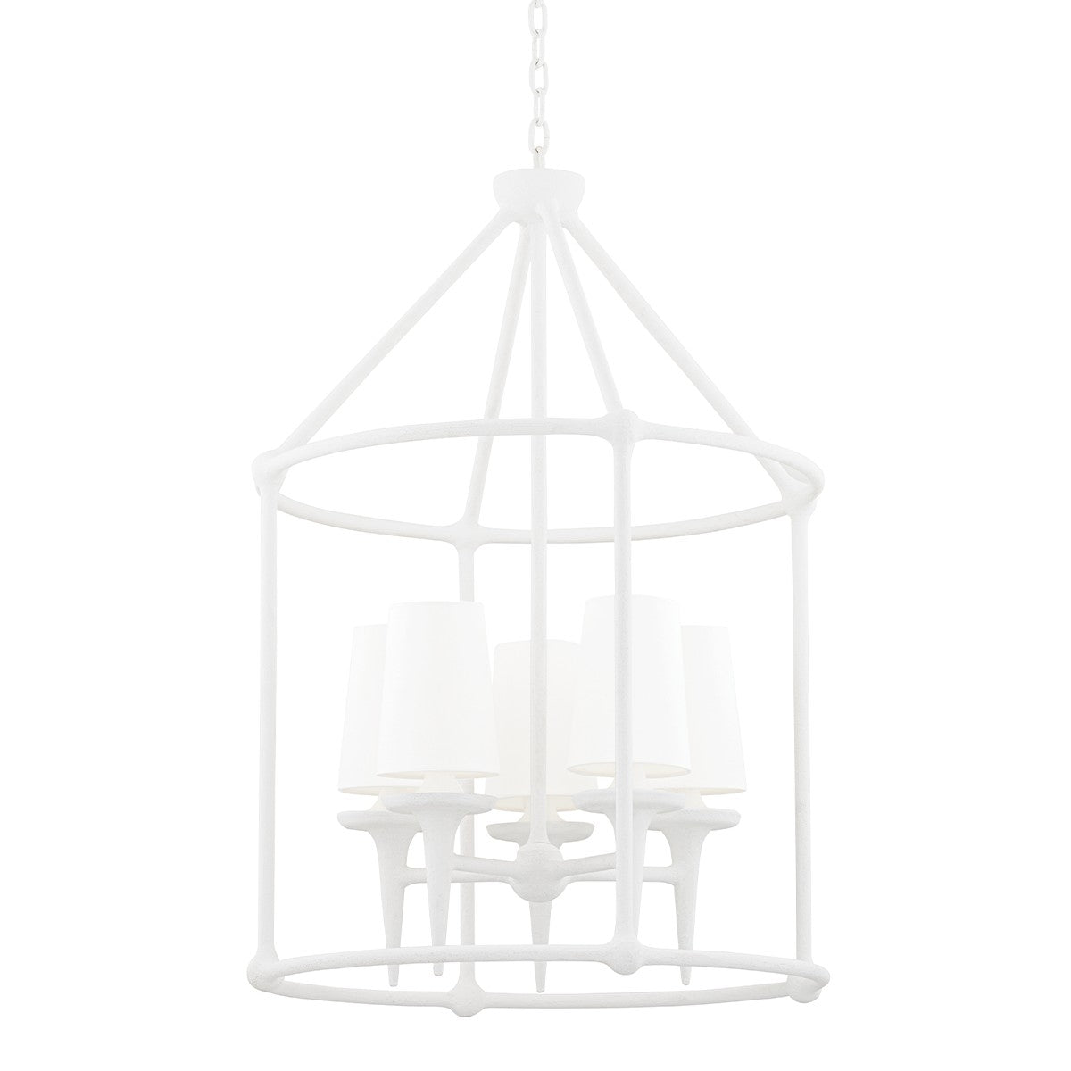 Hudson Valley - 6625-WP - Five Light Chandelier - Torch - White Plaster