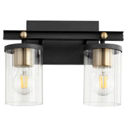 Quorum - 529-2-6980 - Two Light Vanity - Empire - Textured Black|Aged Brass
