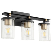 Quorum - 529-3-6980 - Three Light Vanity - Empire - Textured Black|Aged Brass