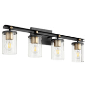 Quorum - 529-4-6980 - Four Light Vanity - Empire - Textured Black|Aged Brass