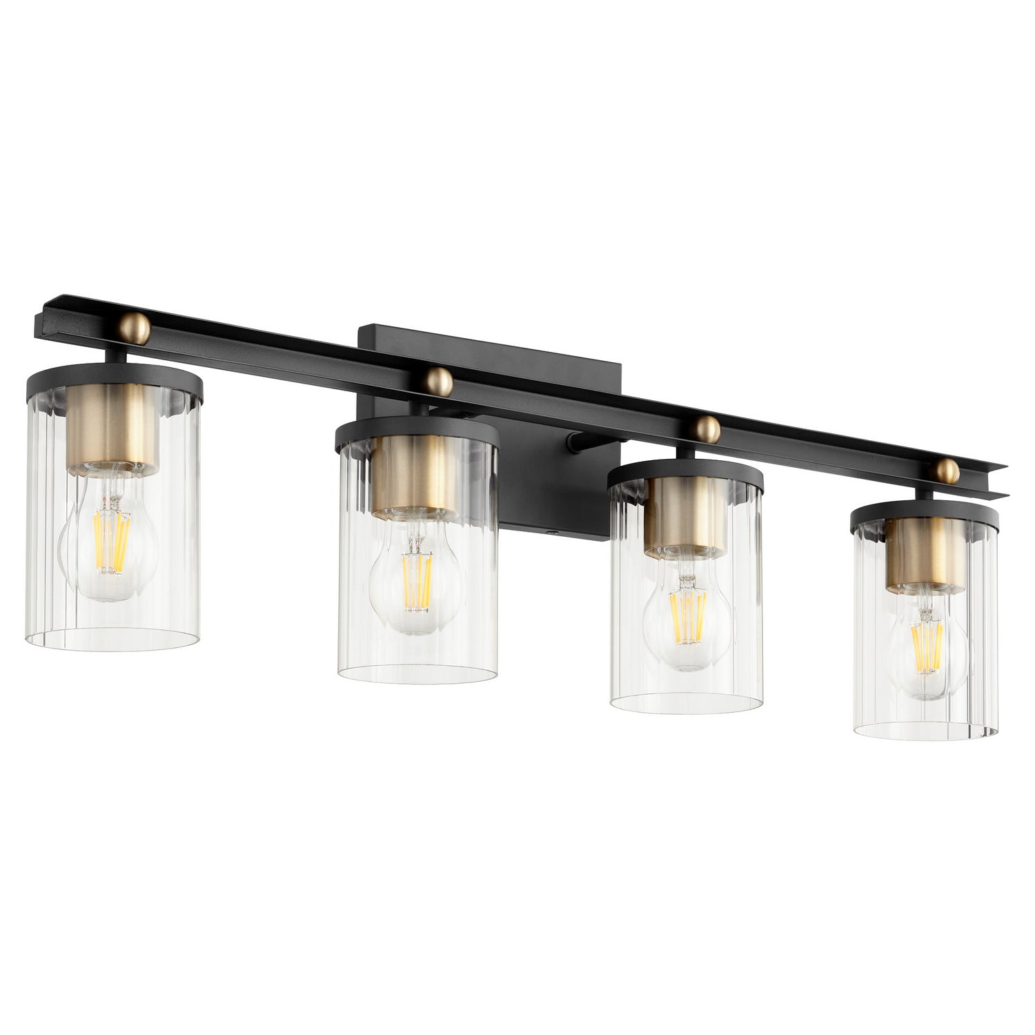 Quorum - 529-4-6980 - Four Light Vanity - Empire - Textured Black|Aged Brass