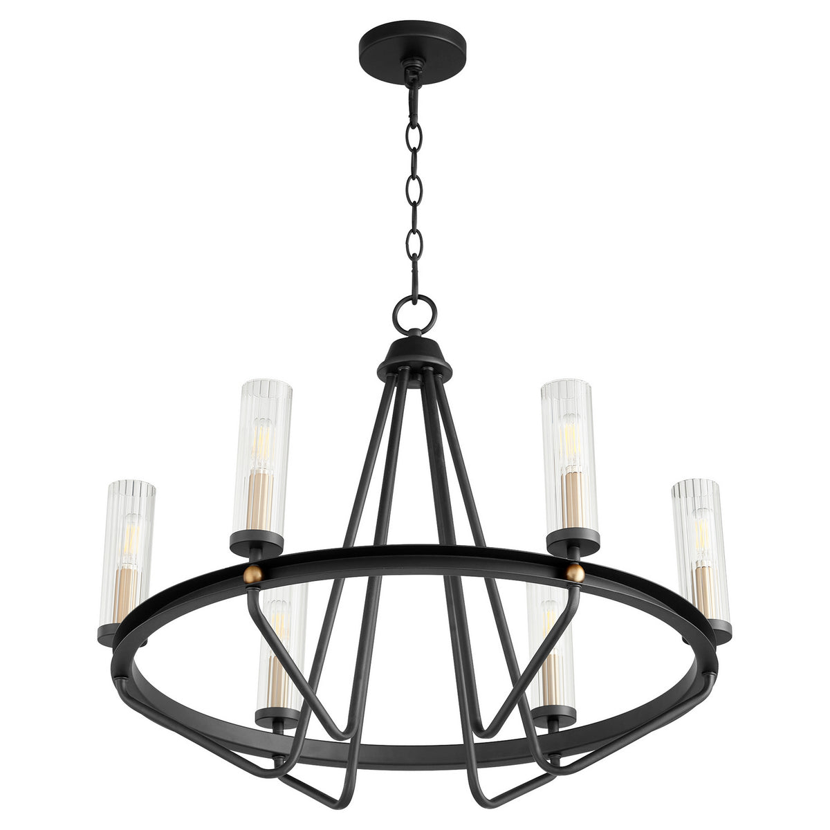 Quorum - 629-6-6980 - Six Light Chandelier - Empire - Textured Black|Aged Brass