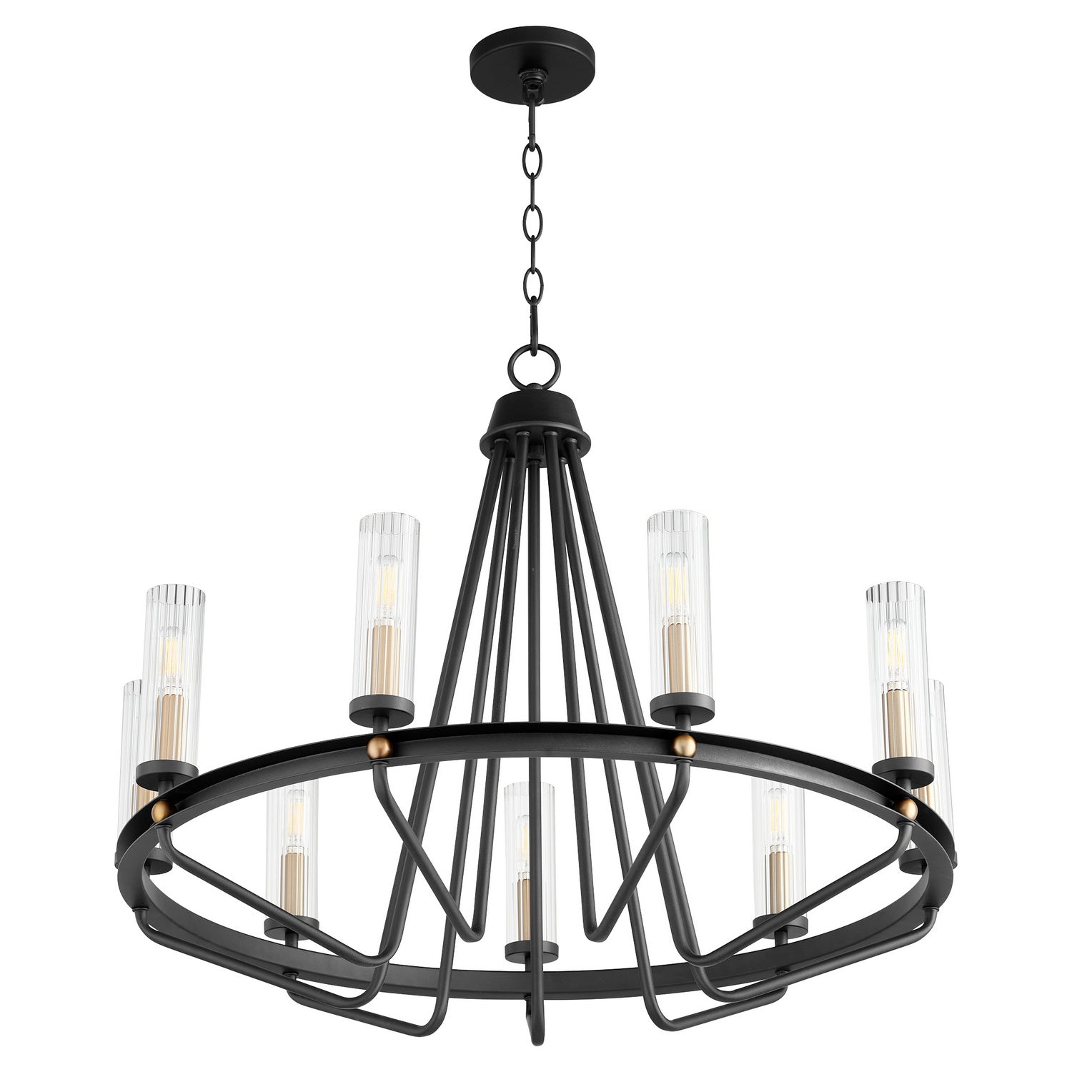 Quorum - 629-9-6980 - Nine Light Chandelier - Empire - Textured Black|Aged Brass