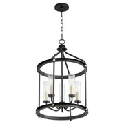 Quorum - 829-5-6980 - Five Light Entry Pendant - Empire - Textured Black|Aged Brass