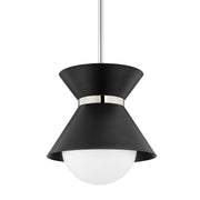 Troy Lighting - F8620-SBK/PN - One Light Pendant - Scout - Soft Black/Polished Nickel