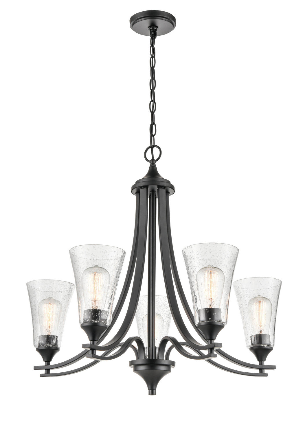 Millennium - 1465-MB - Five Light Chandelier - Natalie - Matte Black