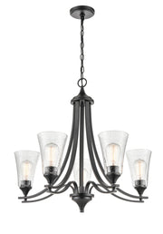 Millennium - 1465-MB - Five Light Chandelier - Natalie - Matte Black