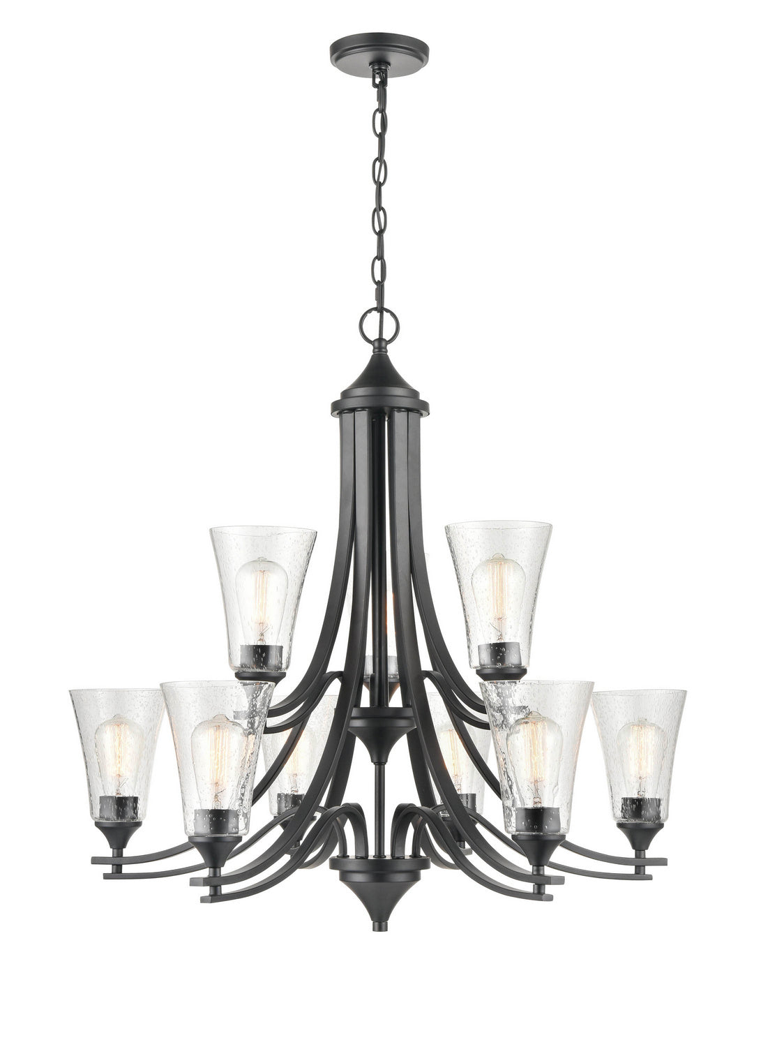 Millennium - 1469-MB - Nine Light Chandelier - Natalie - Matte Black