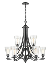 Millennium - 1469-MB - Nine Light Chandelier - Natalie - Matte Black