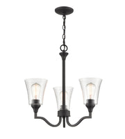 Millennium - 2113-MB - Three Light Chandelier - Caily - Matte Black