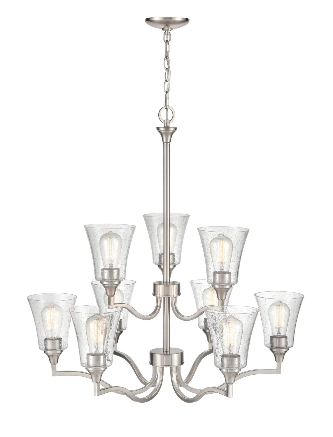 Millennium - 2119-BN - Nine Light Chandelier - Caily - Brushed Nickel