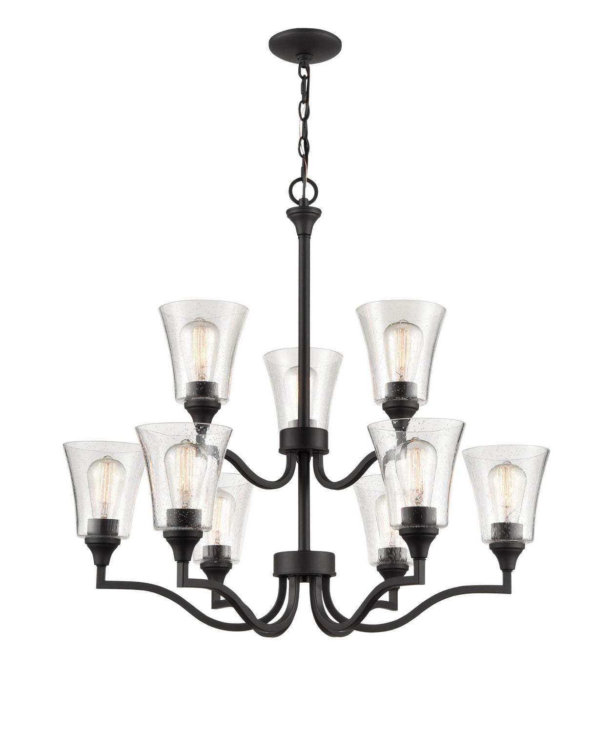 Millennium - 2119-MB - Nine Light Chandelier - Caily - Matte Black