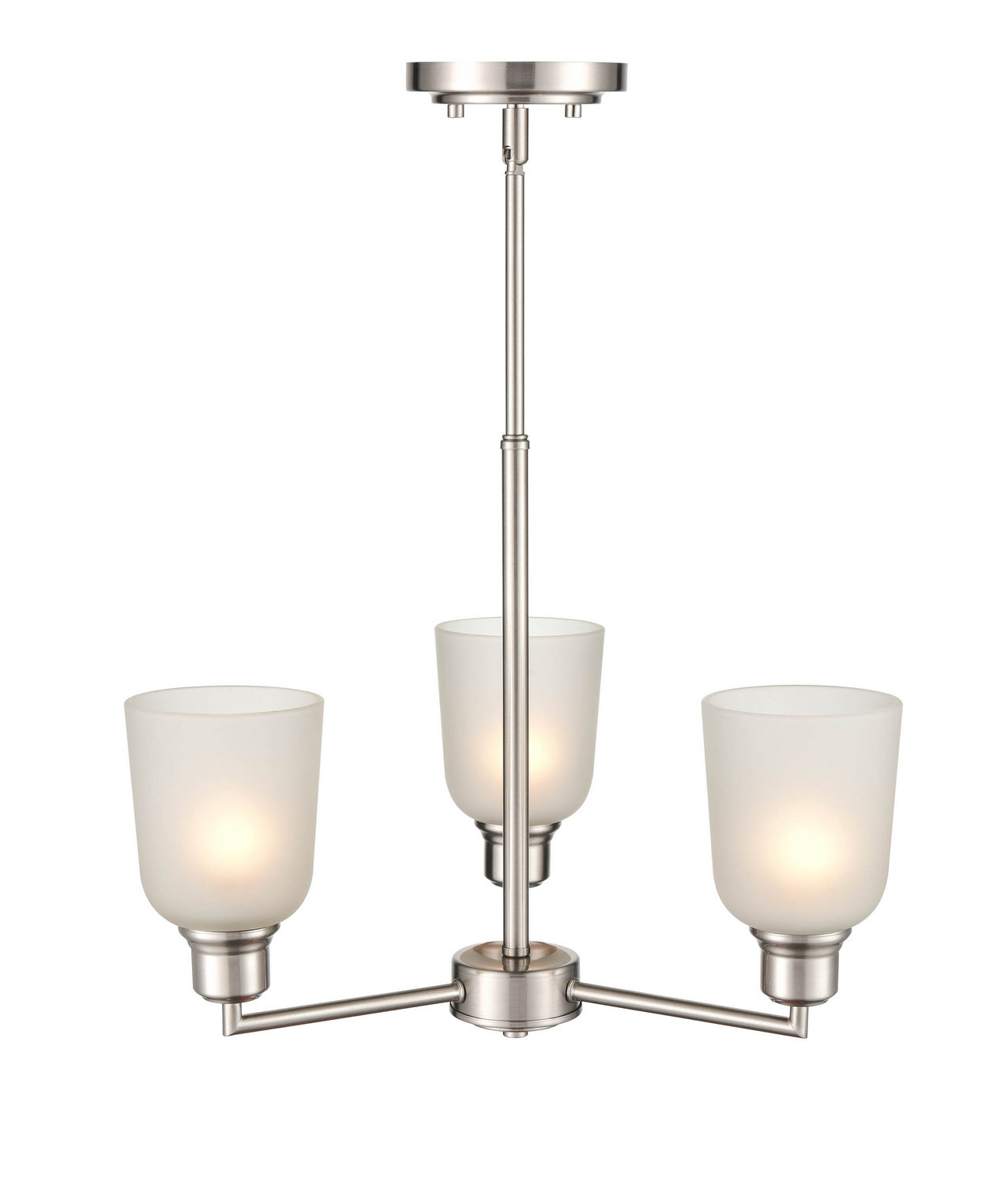 Millennium - 2813-BN - Three Light Chandelier - Amberle - Brushed Nickel
