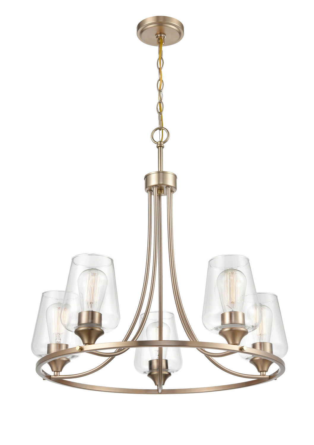 Millennium - 9725-MG - Five Light Chandelier - Ashford - Modern Gold