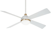 Minka Aire - F623L-WHF/SBR - 54"Ceiling Fan - Orb - Flat White And Soft Brass