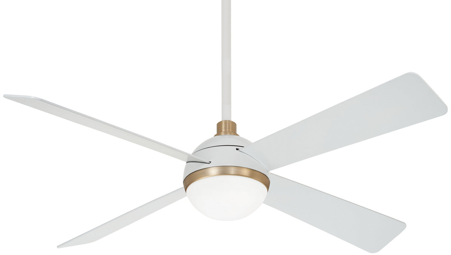 Minka Aire - F623L-WHF/SBR - 54"Ceiling Fan - Orb - Flat White And Soft Brass