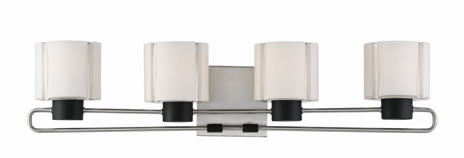 Minka-Lavery - 2464-691 - Four Light Bath - Waverly Plaza Bath - Brushed Nickel w/Coal