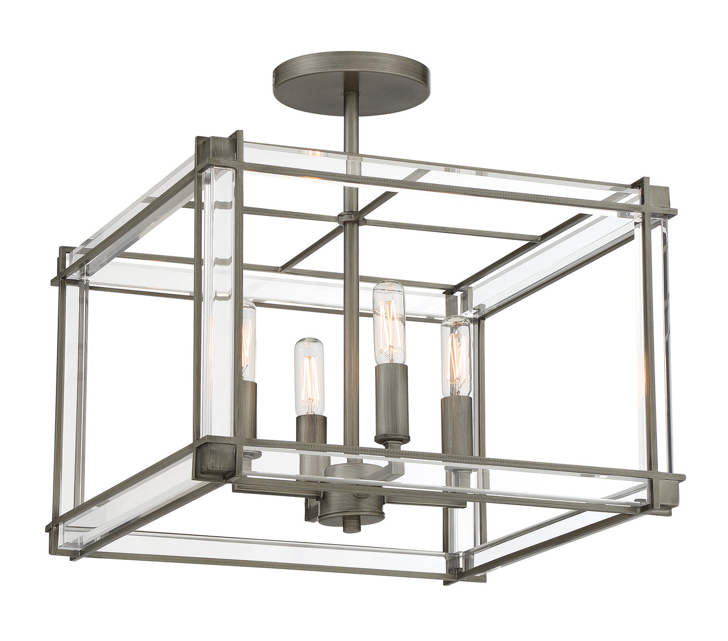 Minka-Lavery - 3859-756 - Four Light Semi Flush Mount - Langen Square - Antique Nickel