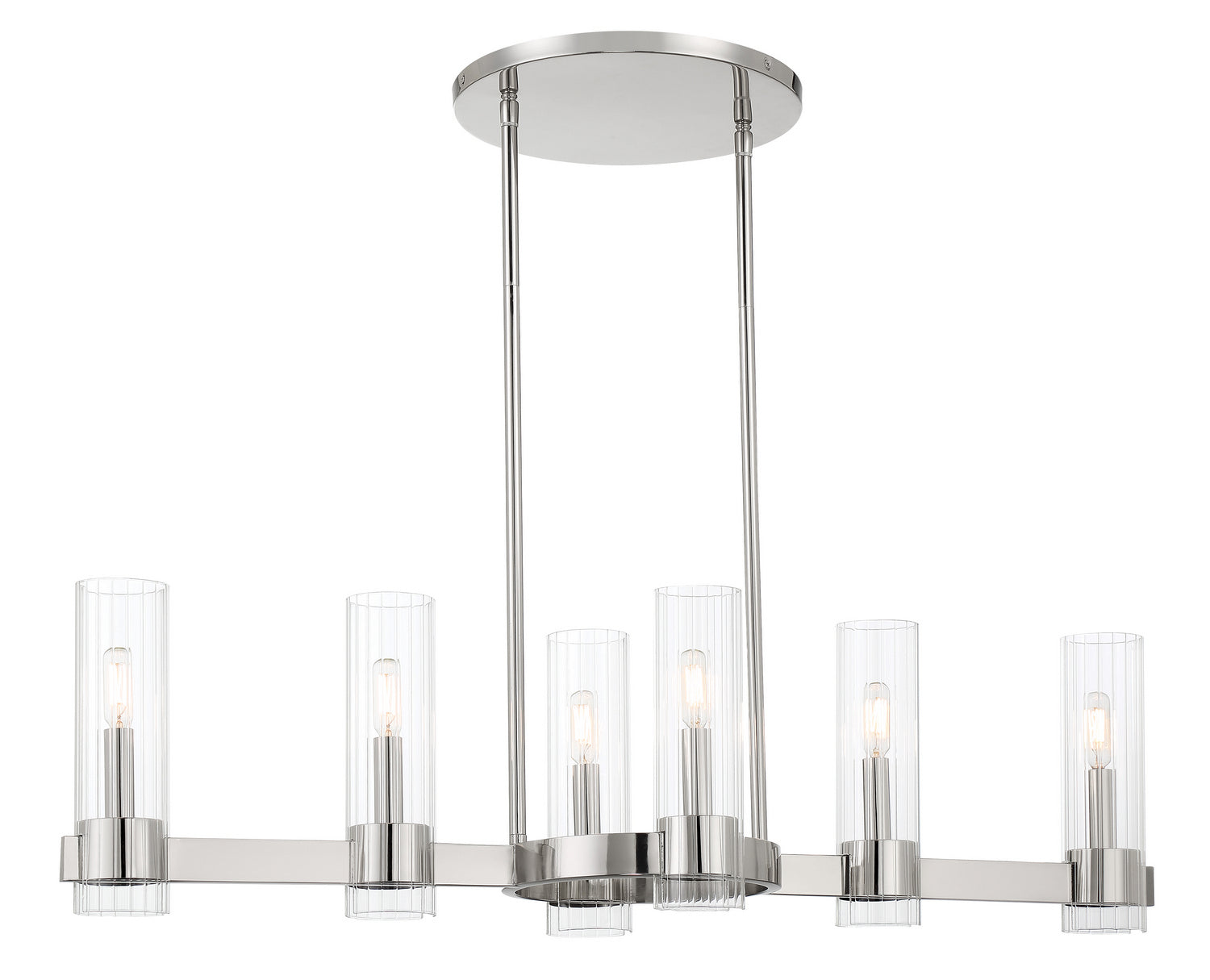 Minka-Lavery - 3896-613 - Six Light Island Pendant - Vernon Place - Polished Nickel