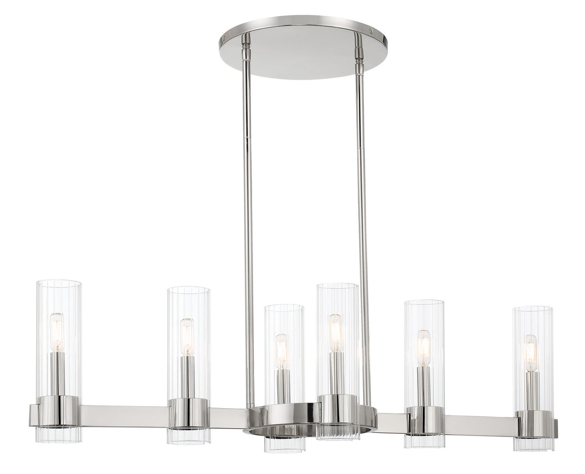 Minka-Lavery - 3896-613 - Six Light Island Pendant - Vernon Place - Polished Nickel
