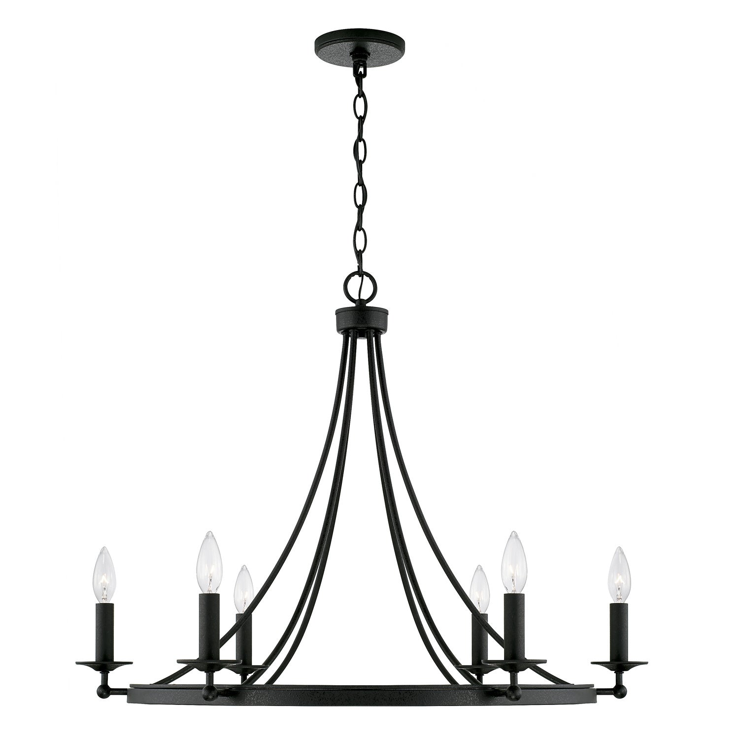Capital Lighting - AA1005BI - Six Light Chandelier - Tempe - Black Iron