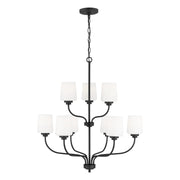 Generation Lighting - 3102809-112 - Nine Light Chandelier - Windom - Midnight Black