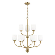 Generation Lighting - 3102809-848 - Nine Light Chandelier - Windom - Satin Brass