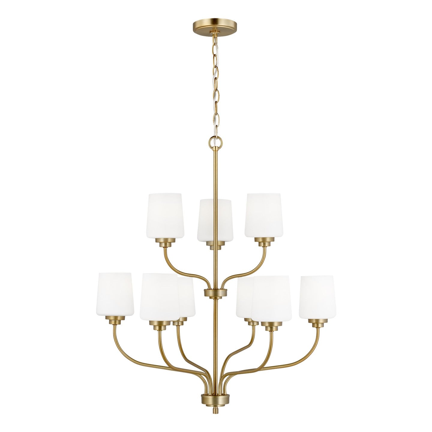 Generation Lighting - 3102809-848 - Nine Light Chandelier - Windom - Satin Brass