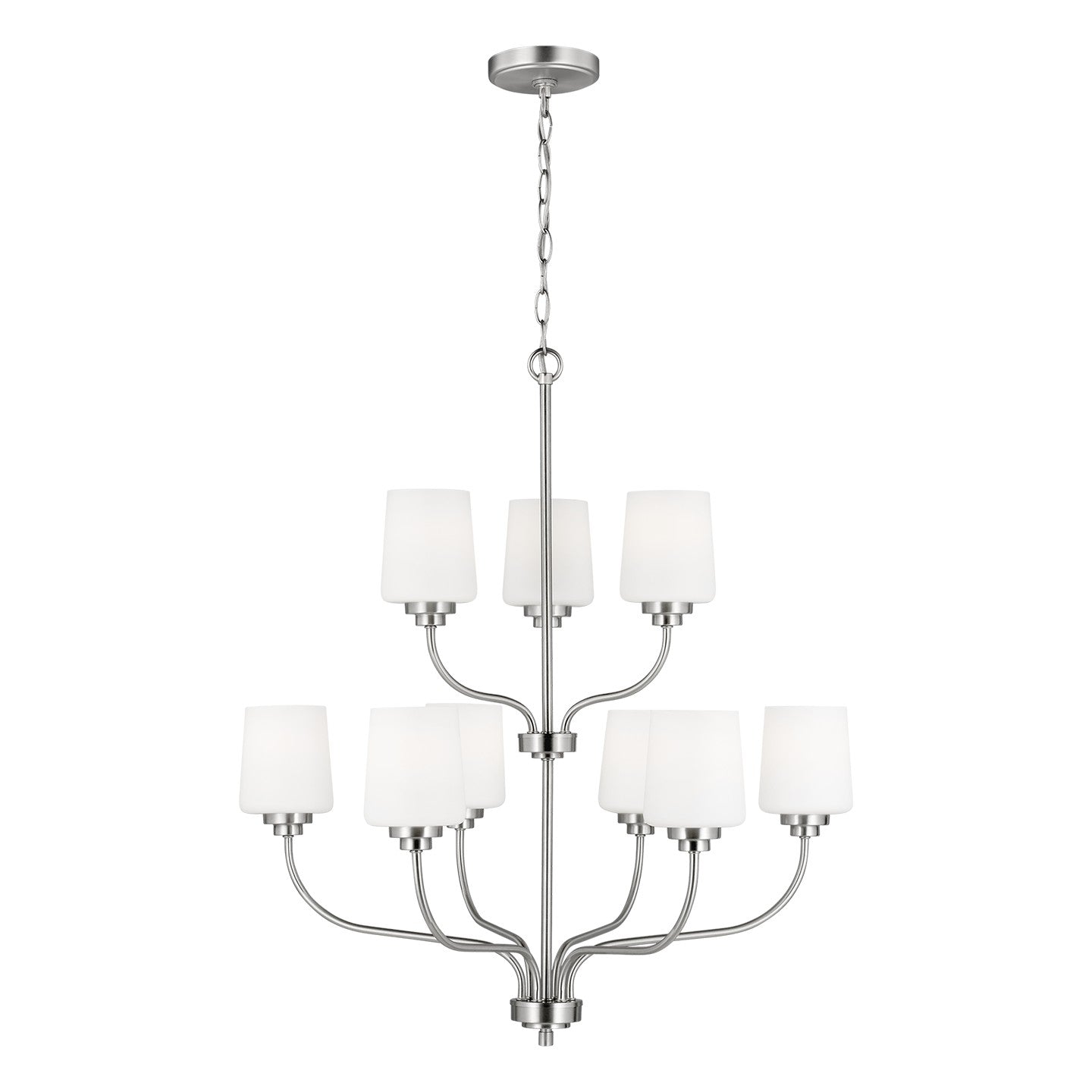 Generation Lighting - 3102809EN3-962 - Nine Light Chandelier - Windom - Brushed Nickel