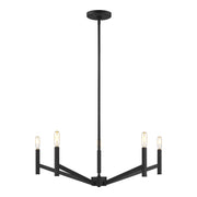 Visual Comfort Studio - 3124305EN-112 - Five Light Chandelier - Vector - Midnight Black