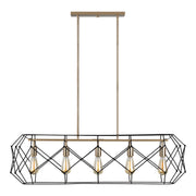 Visual Comfort Studio - 6634105-848 - Five Light Linear Chandelier - Zarra - Satin Brass