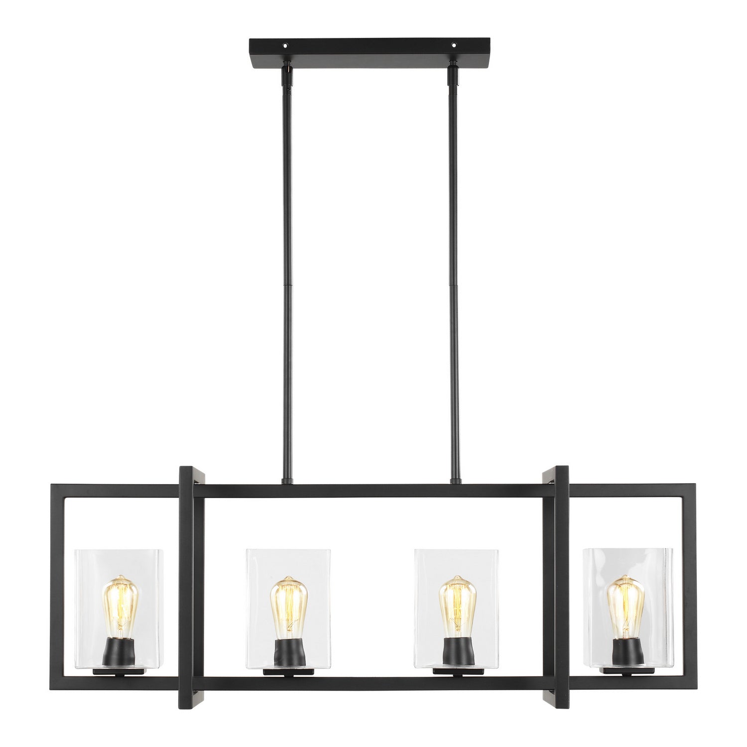 Generation Lighting - 6641504-112 - Four Light Island Pendant - Mitte - Midnight Black