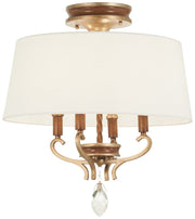 Metropolitan - N6552-690 - Four Light Semi Flush Mount - Magnolia Manor - Pale Gold with Distressed Bronze
