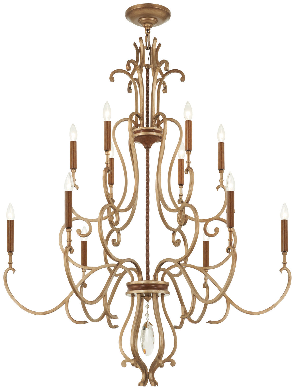 Metropolitan - N6559-690 - 12 Light Chandelier - Magnolia Manor - Pale Gold With Distressed Bronze