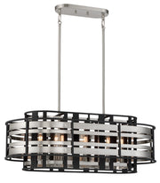 Metropolitan - N7988-420 - Eight Light Island Pendant - Presten - Brushed Nickle With Sand Coal
