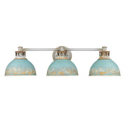 Golden - 0865-BA3 AGV-TEAL - Three Light Bath Vanity - Kinsley - Aged Galvanized Steel