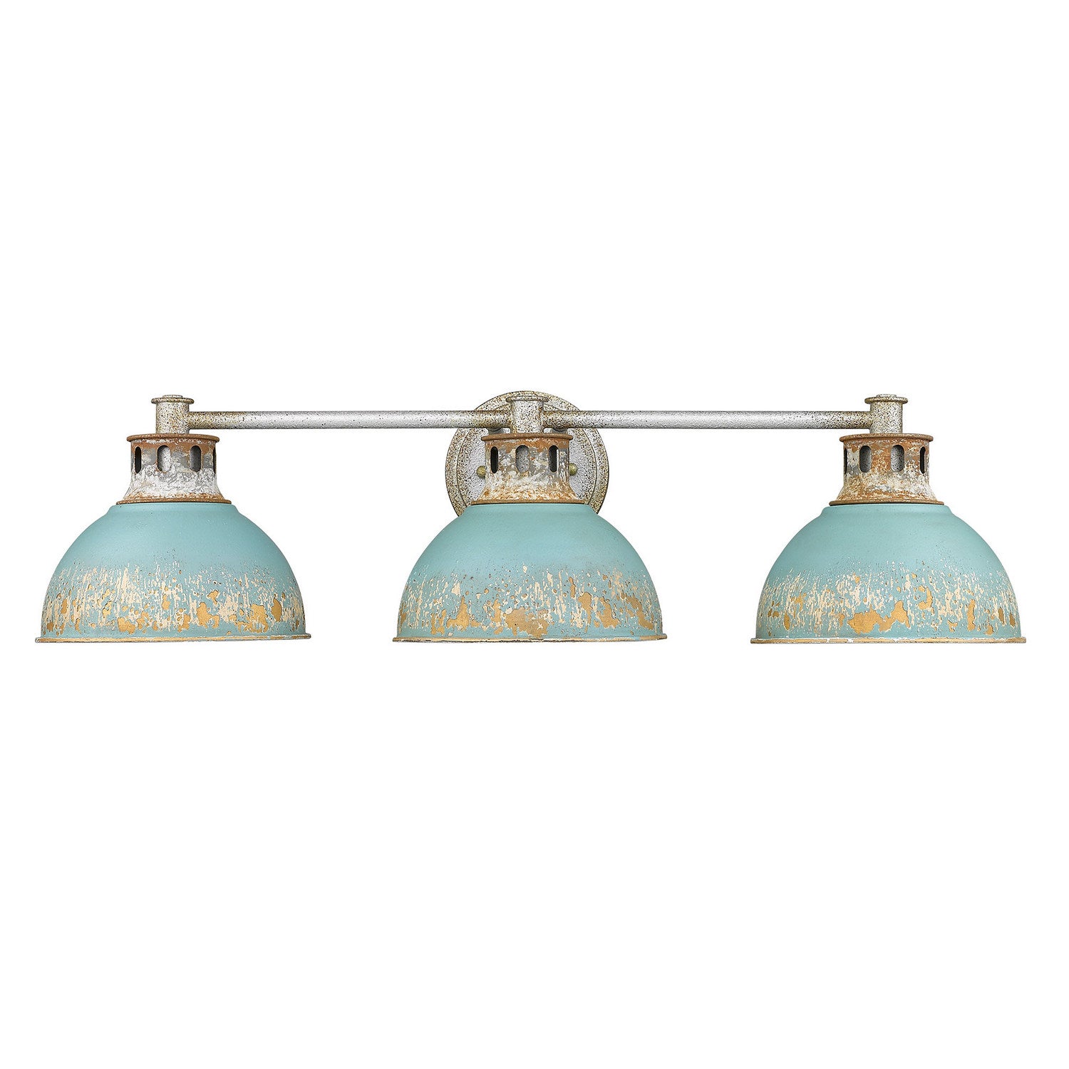 Golden - 0865-BA3 AGV-TEAL - Three Light Bath Vanity - Kinsley - Aged Galvanized Steel