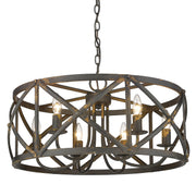 Golden - 0890-6 ABI - Six Light Chandelier - Alcott - Antique Black Iron