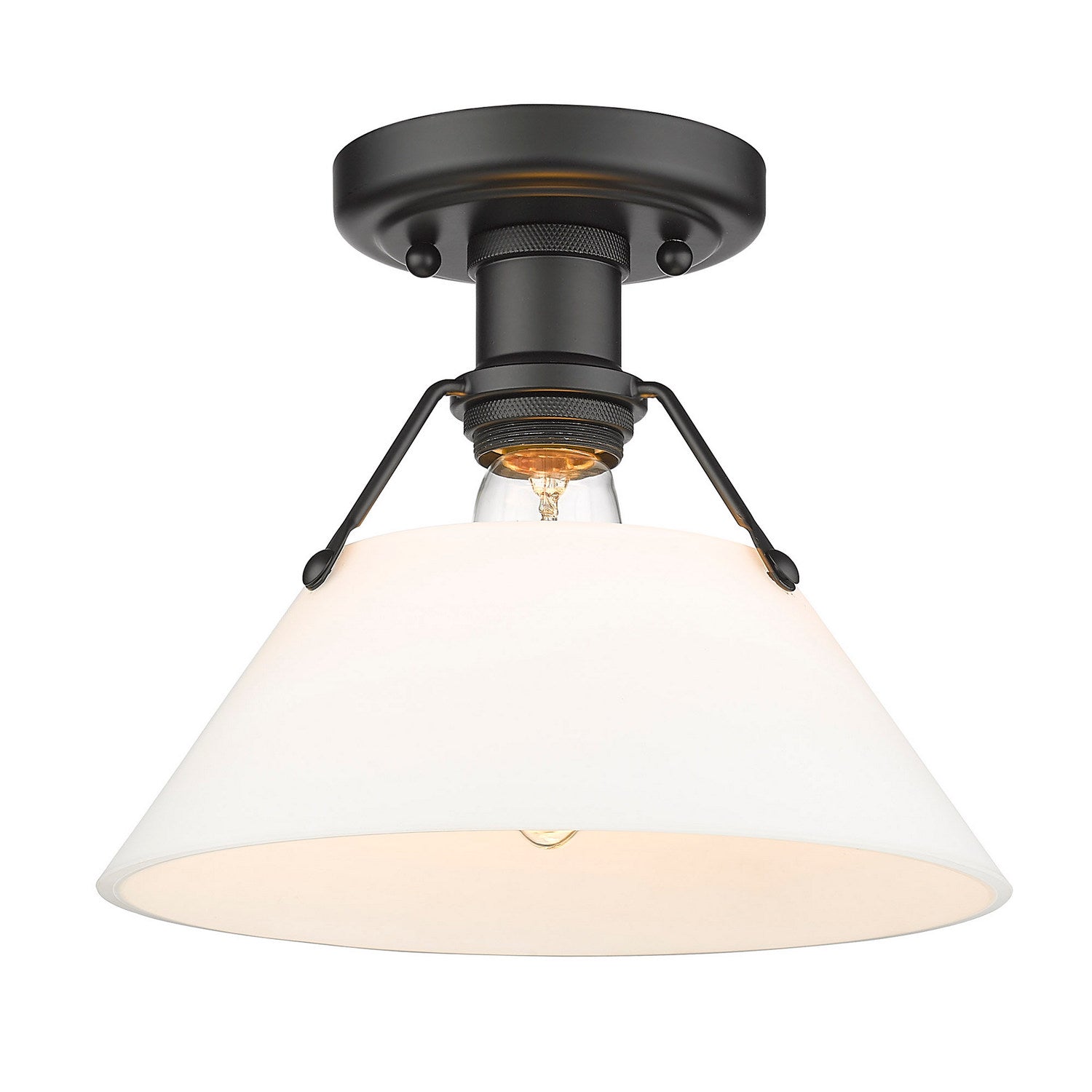 Golden - 3306-FM BLK-OP - One Light Flush Mount - Orwell - Matte Black