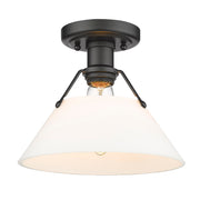 Golden - 3306-FM BLK-OP - One Light Flush Mount - Orwell - Matte Black
