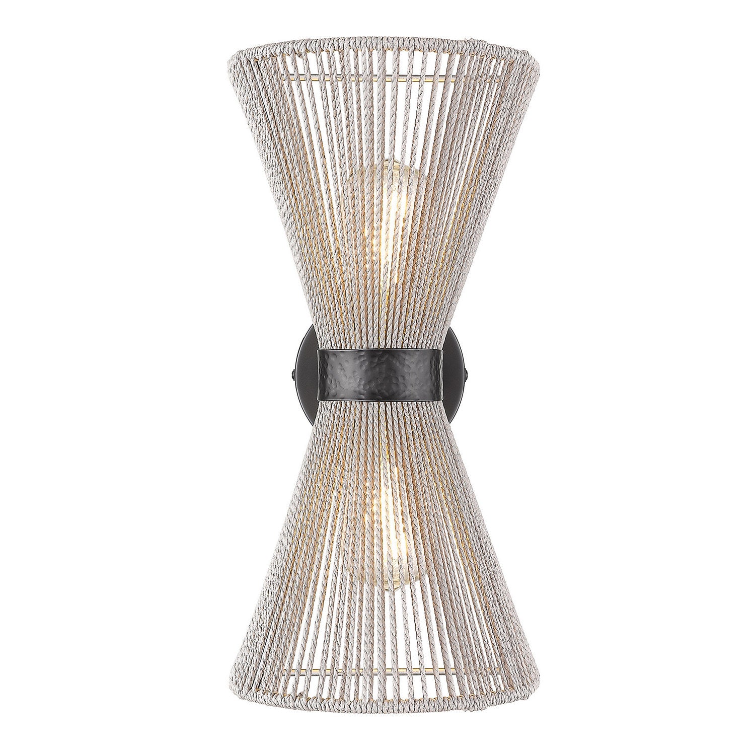 Golden - 6938-2W BLK-BR - Two Light Wall Sconce - Avon - Matte Black